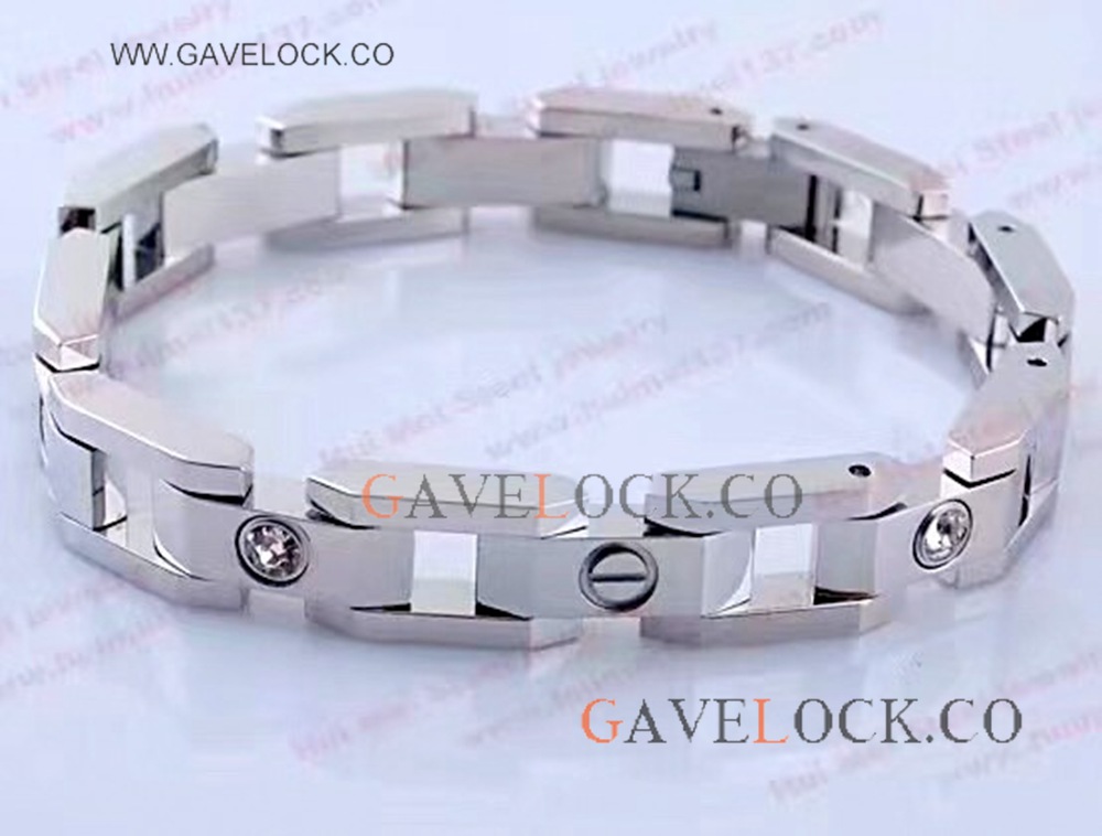 CARTIER Santos Bracelet With 4 Diamonds - Silver Color